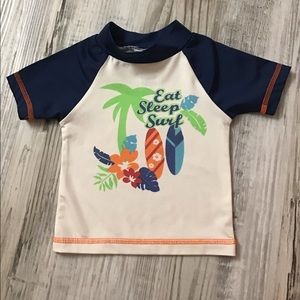 AL & Ray swim shirt blue white surf 🏄🏻‍♂️ (12M) uv protection 30 great condit.